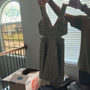 Gently Worn Black and Gold Semi Formal Dress